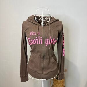 Vintage y2k twilight merch! The cutest brown babydoll hoodie